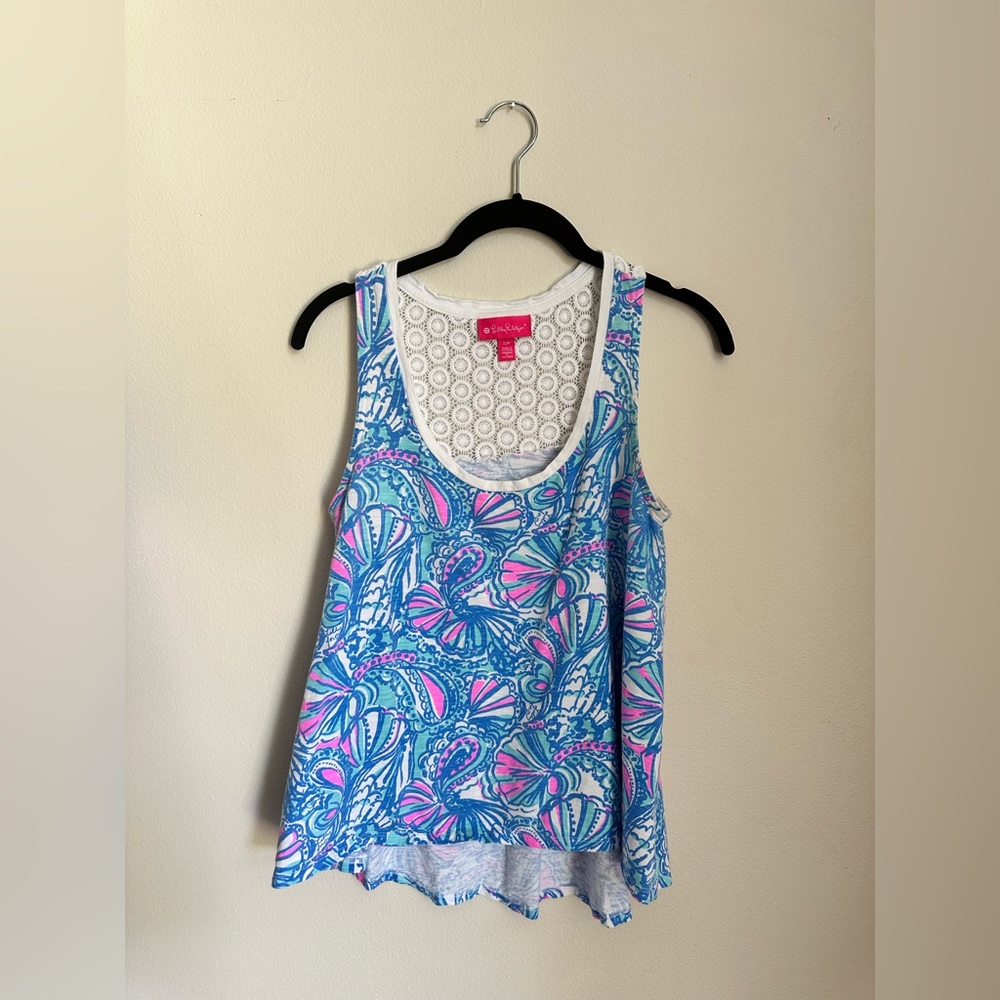 Lilly Pulitzer for Target My Fans printed high-low tank top size S